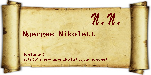 Nyerges Nikolett névjegykártya